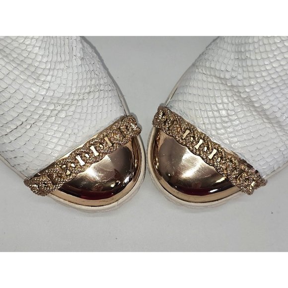 White and Gold Heeled Boots - Picture 10 of 11